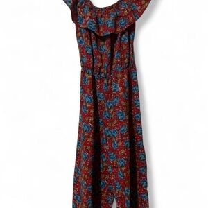 Rhapsody‎ Red and Blue Floral Jumpsuit